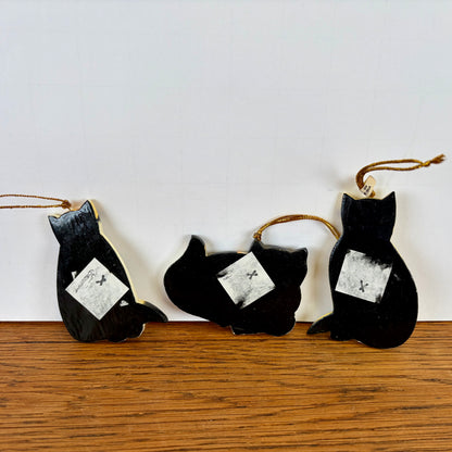 Vintage houten kattenhangers