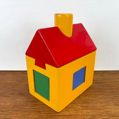 Houten blokken puzzel huisje