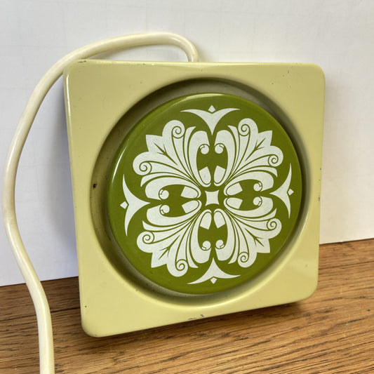 Vintage warmhoudplaatje groen