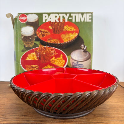 Vintage Emsa snackschaal rood met originele doos