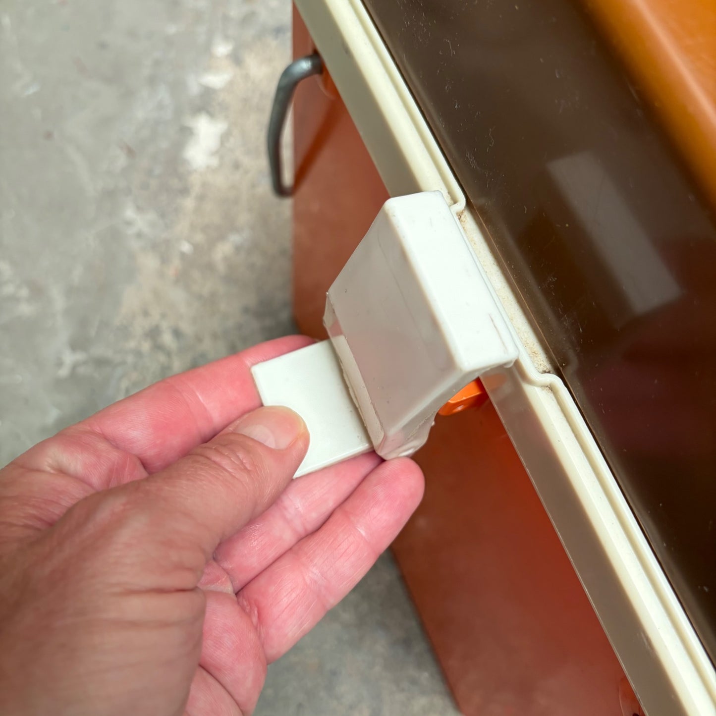 Vintage Curver koelbox oranje bruin