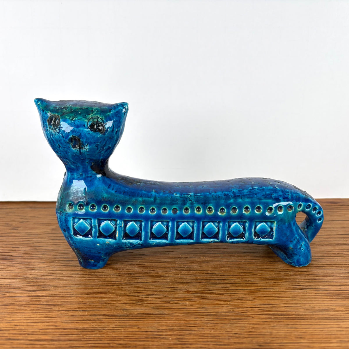 Vintage Bitossi kat blauw