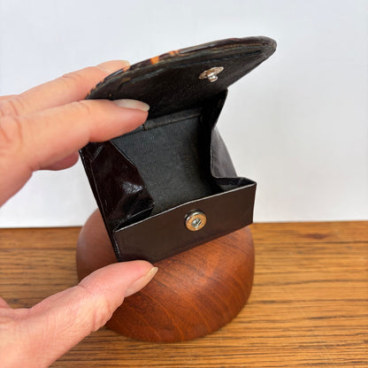 Vintage leren portemonnee uil
