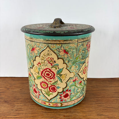 Vintage bloemen blik met relief