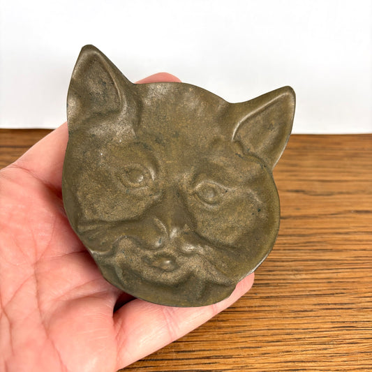 Vintage messing snuisterijen schaaltje kat