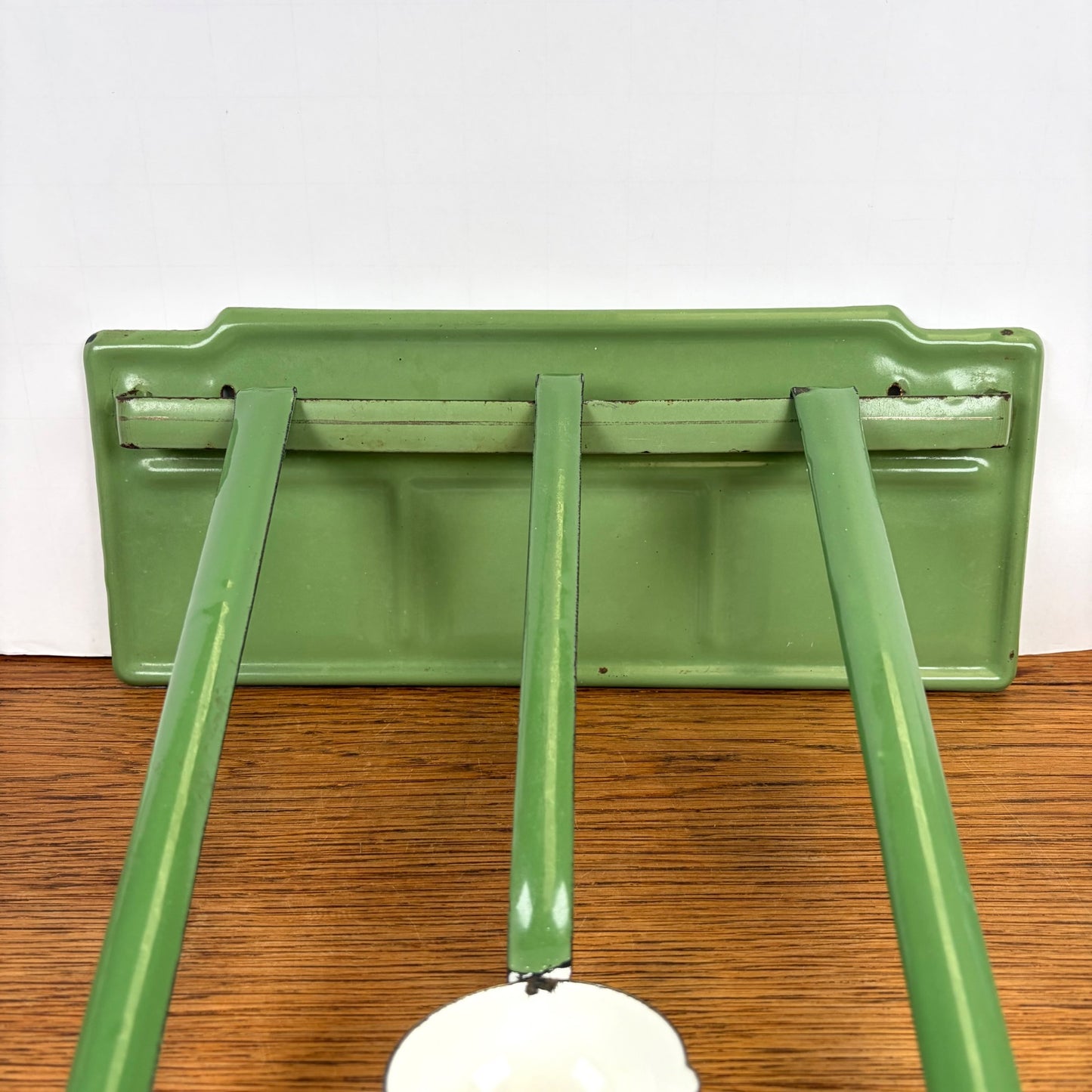 Vintage emaille lepelrek groen