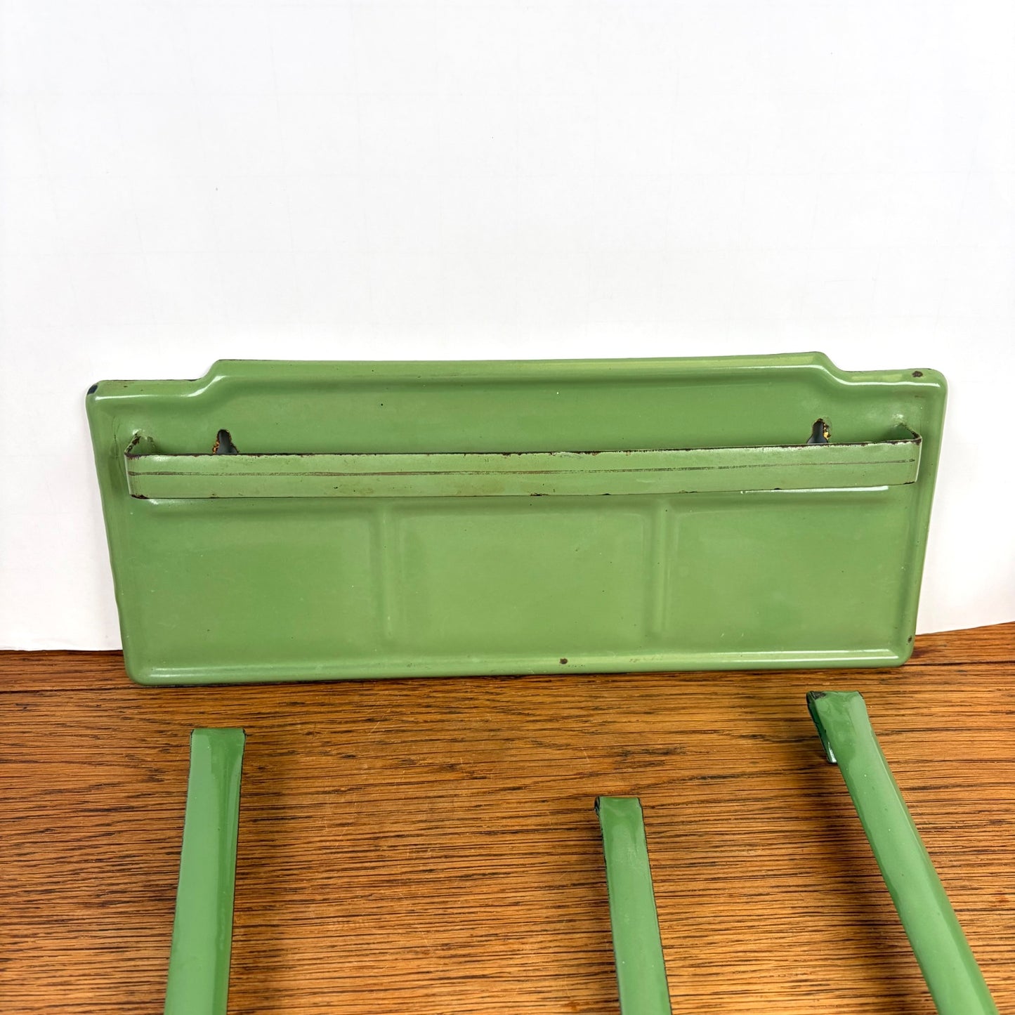 Vintage emaille lepelrek groen