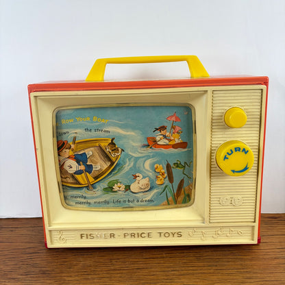 Vintage Fisher Price Giant Screen Music Box TV 1966
