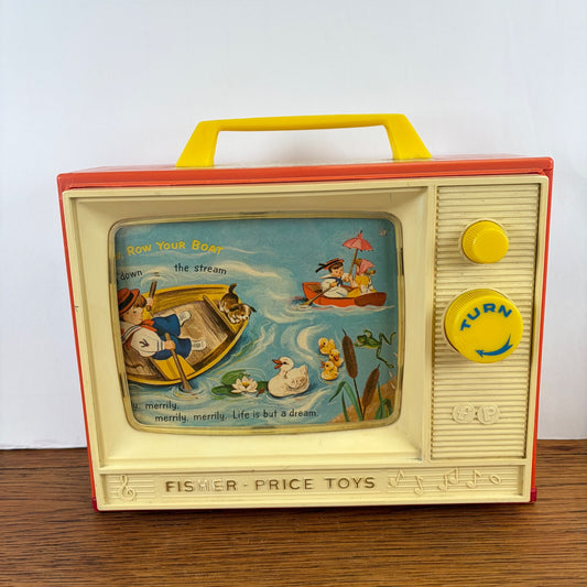 Vintage Fisher Price Giant Screen Music Box TV 1966