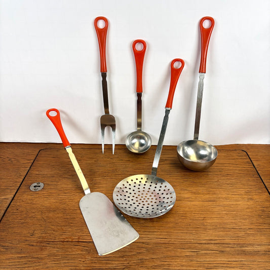 Vintage keukengerei set oranje Sola Elite