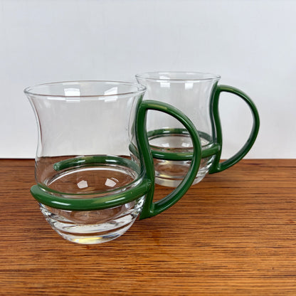 Vintage theeglazen groene houder