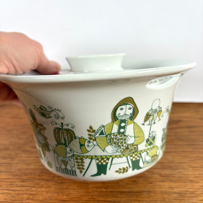 Vintage Figgjo Flint dekschaal Market groen