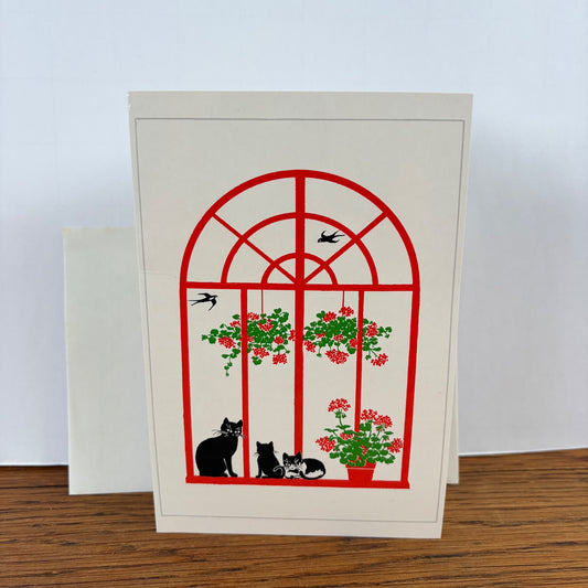 Vintage wenskaart Coos Storm rood