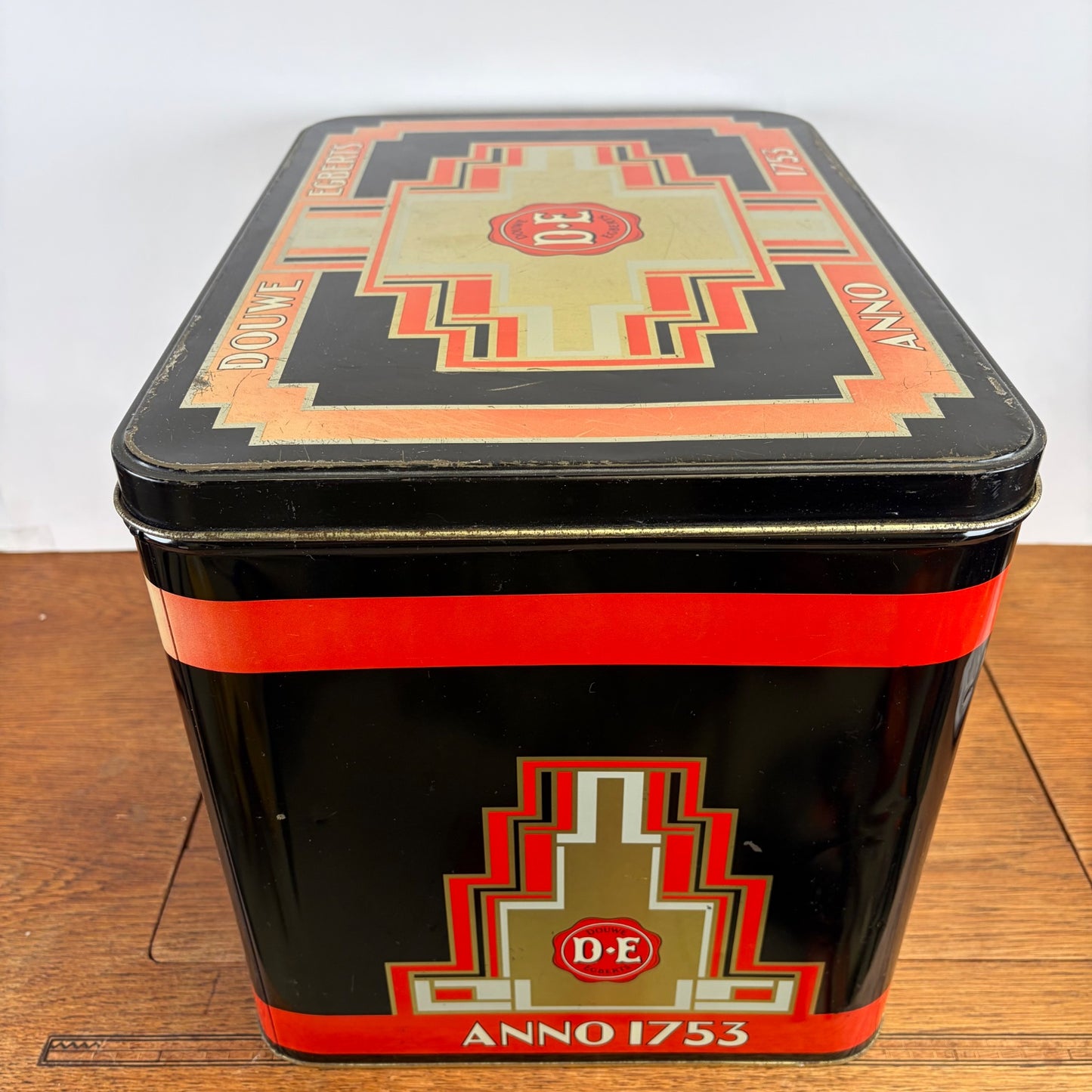 Vintage Douwe Egberts groot opbergblik