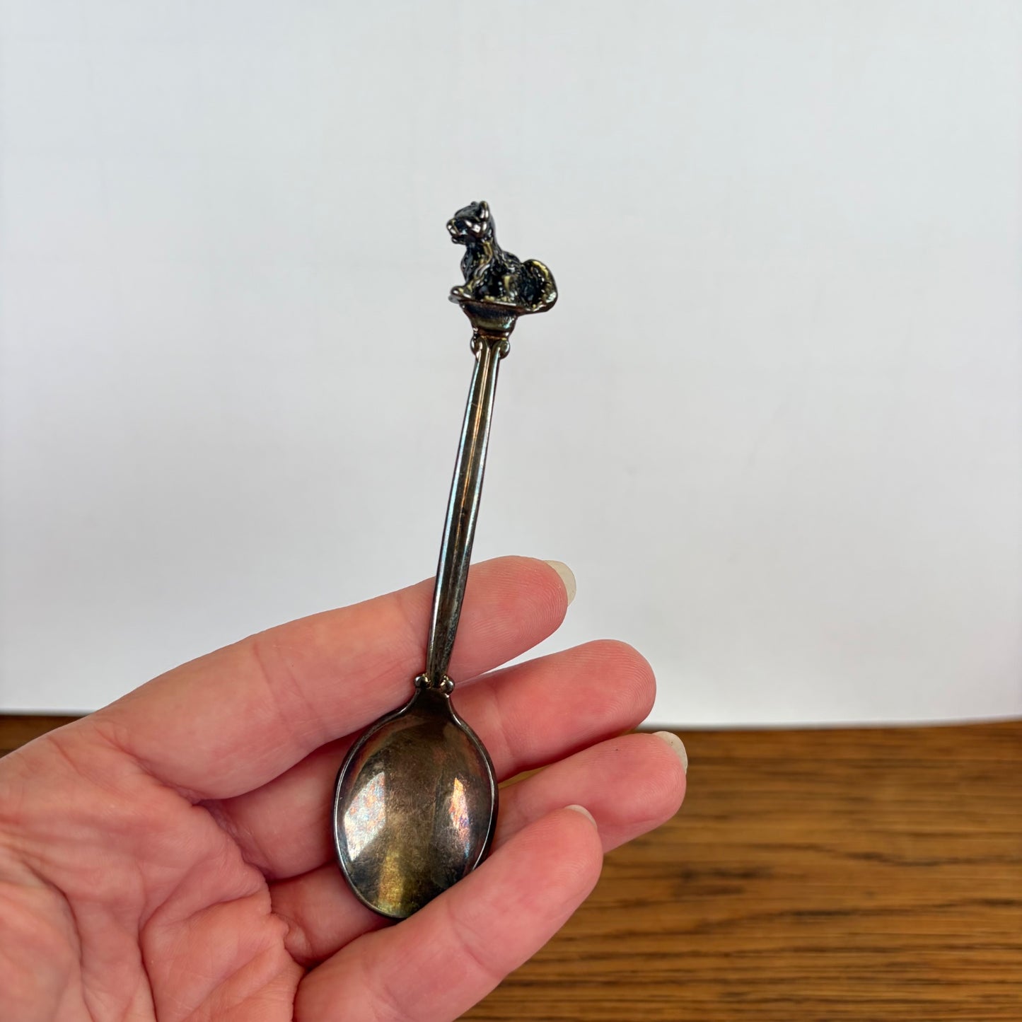 Vintage Douwe Egberts koffielepeltje met katje