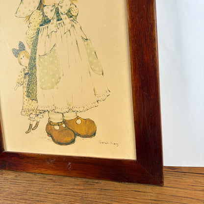 Vintage Sarah Kay tekening in lijst