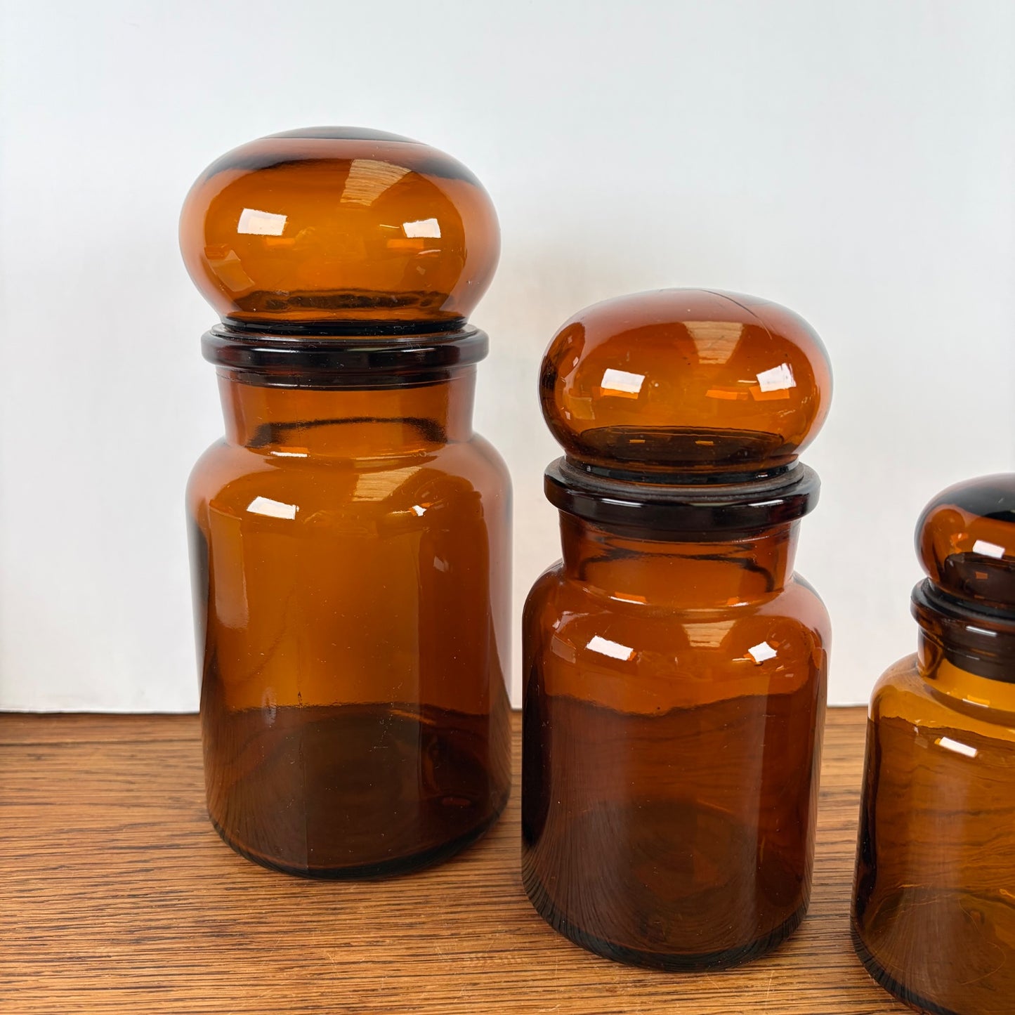 Vintage apothekerspotten bruin glas