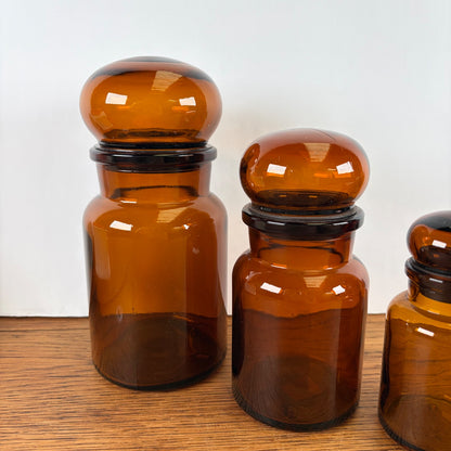 Vintage apothekerspotten bruin glas