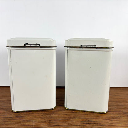 Vintage witte blikjes katten
