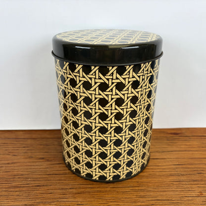 Vintage blik vlechtwerk motief bruin creme