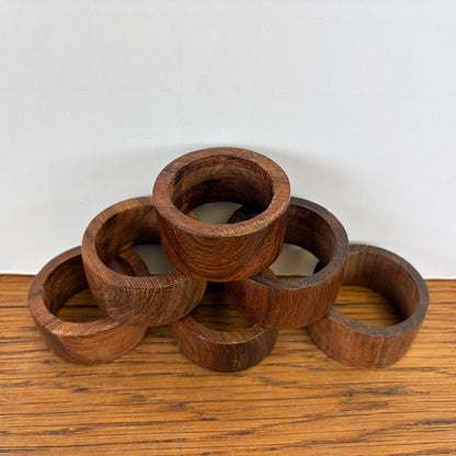 Vintage houten servetringen