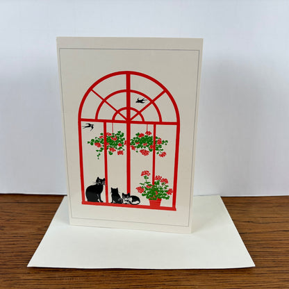 Vintage wenskaart Coos Storm rood