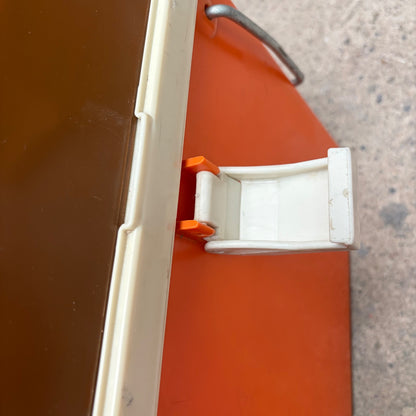 Vintage Curver koelbox oranje bruin