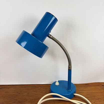 Vintage blauwe bureaulamp