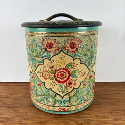 Vintage bloemen blik met relief