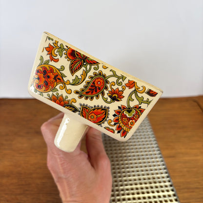 Vintage radiatorbakje paisley oranje met rooster
