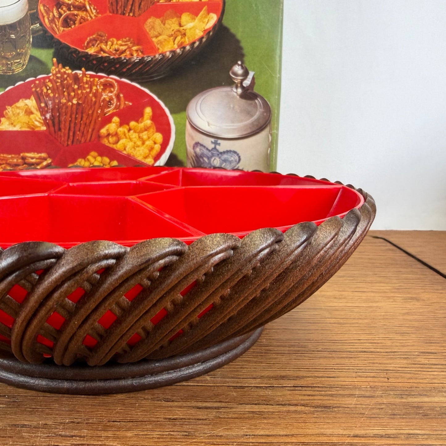 Vintage Emsa snackschaal rood met originele doos