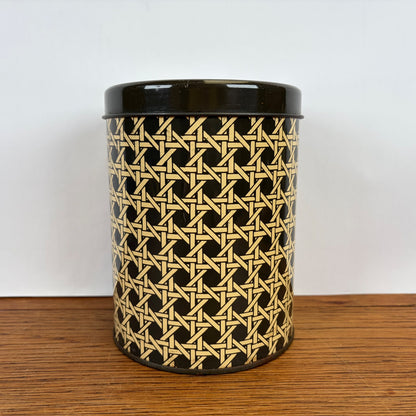 Vintage blik vlechtwerk motief bruin creme