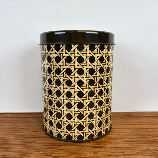 Vintage blik vlechtwerk motief bruin creme