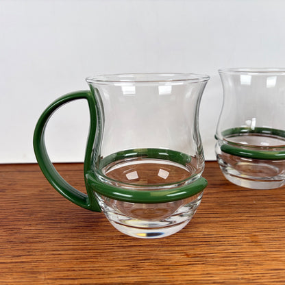 Vintage theeglazen groene houder