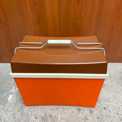 Vintage Curver koelbox oranje bruin