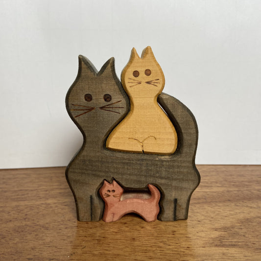 Houten gekleurde kattenpuzzel