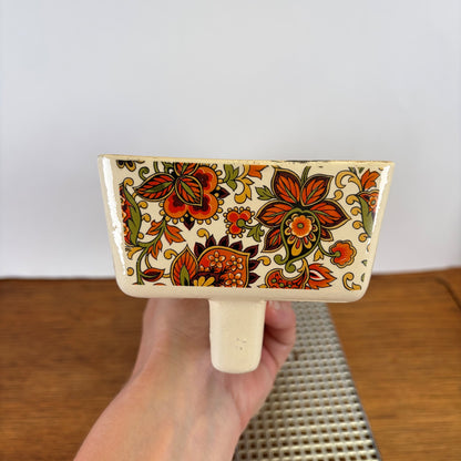 Vintage radiatorbakje paisley oranje met rooster