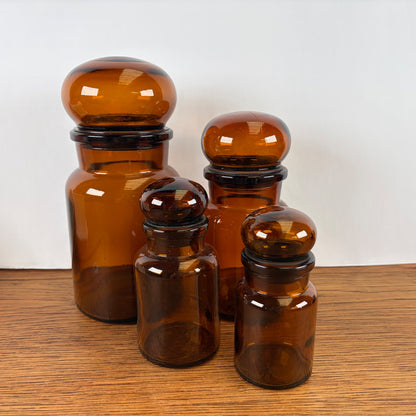 Vintage apothekerspotten bruin glas