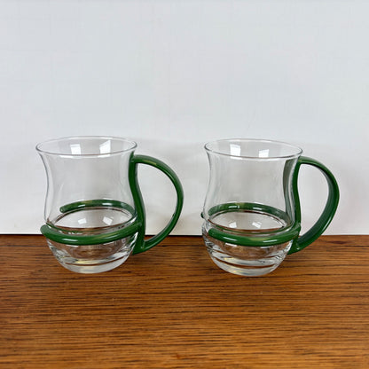 Vintage theeglazen groene houder