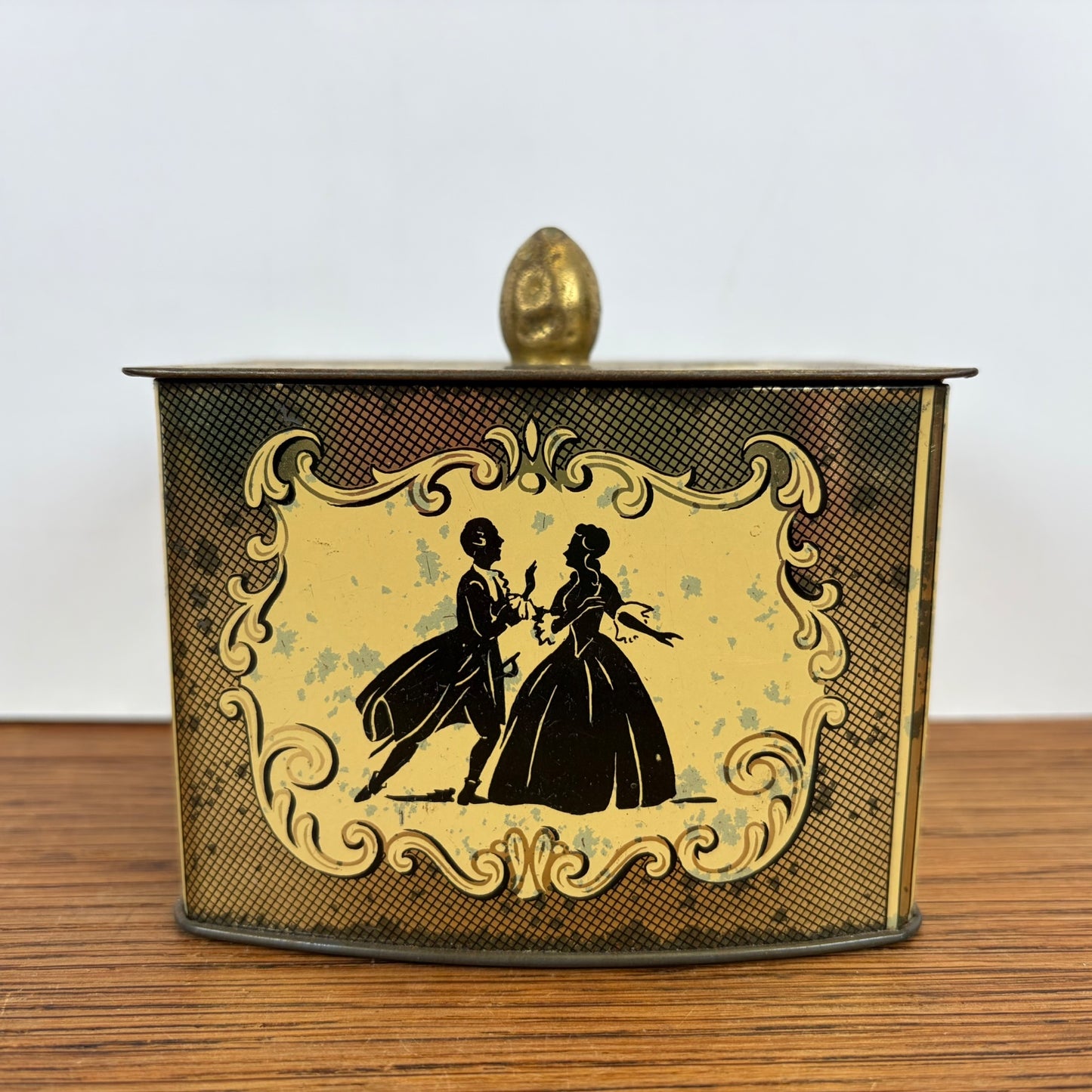 Vintage blikje dansend paar silhouet