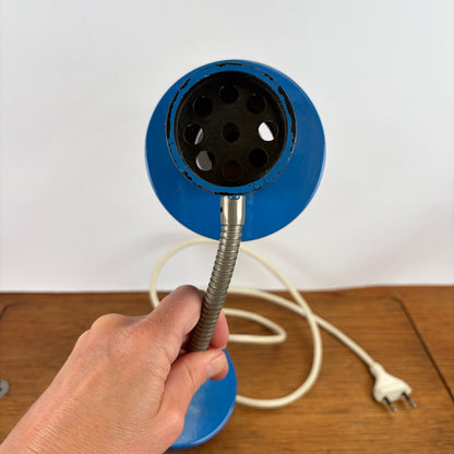 Vintage blauwe bureaulamp