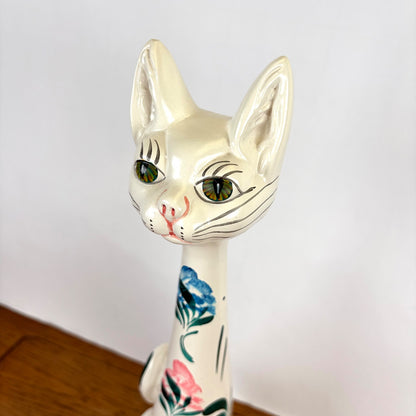 Vintage kat wit met bloemen Portugal