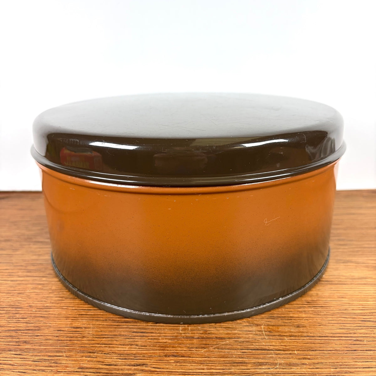 Vintage Brabantia ronde koektrommel bruin