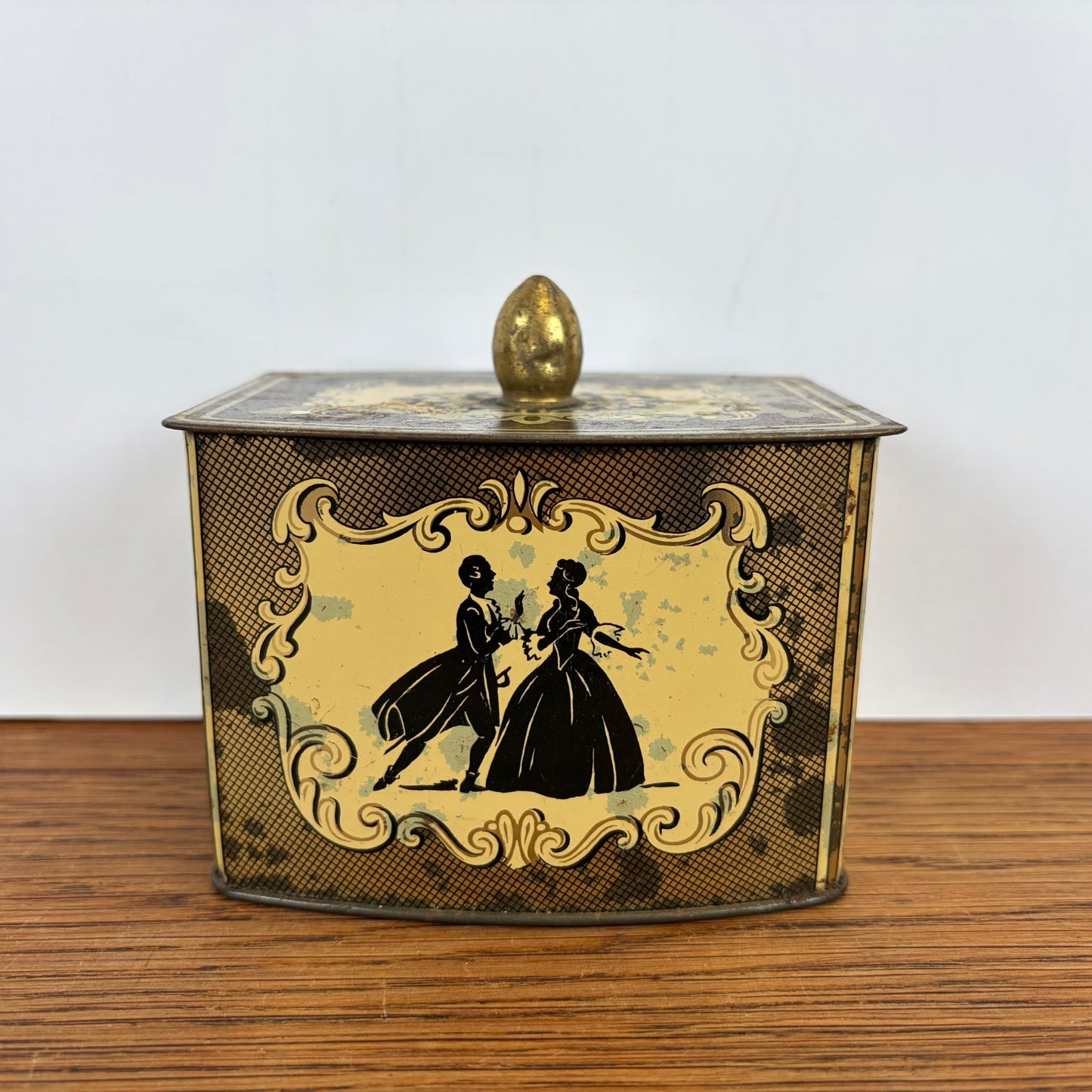 Vintage blikje dansend paar silhouet