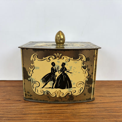 Vintage blikje dansend paar silhouet