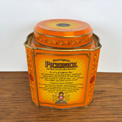 Vintage Pickwick theeblik oranje Douwe Egberts