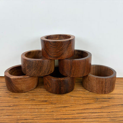 Vintage houten servetringen