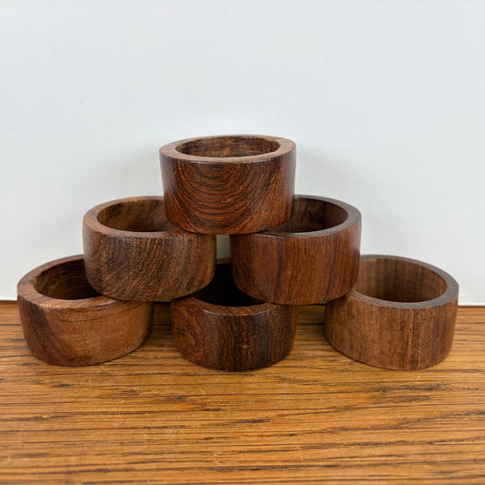 Vintage houten servetringen