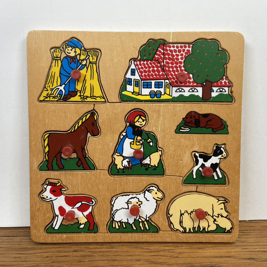 Vintage houten boerderij puzzel