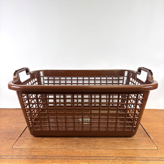 Vintage bruine plastic wasmand Sulo